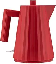 Alessi Plissé MDL06/1 R Electric Kettle Made of Thermoplastic Resin, European Plug 2400W, 100cl, Red