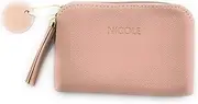 [Chosen] Personalised 'Nicole' Light Pink Make-up Bag/Purse. Gold Zip with Pink Tassel. Stocking Filler, Gift, Present, Pink, One Size, Beauty Case