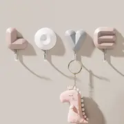 12 Pack Letter Hook Light Luxury Plastic Wall Sticky Hook LOVE Punch Free Hooks