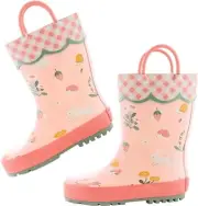 Stephen Joseph Rain Boots, Strawberry Fields, 10 US Unisex Little Kid