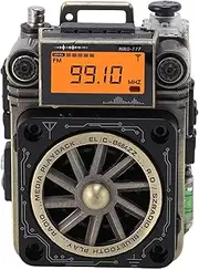 Bluetooth 5.2 AM FM SW Radio, Weather Radio with SOS Alarm, Fast Charging, Portable Rechargeable Multifunctional BT Full Band Finger Radio for Home Car Travel (Bronze)
