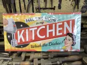 Feel Like Home In My Kitchen Embossed Sign German Made