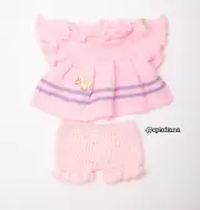 Cabbage Patch Kids clothes Pink Ducky Knit Dress and handmade bloomers