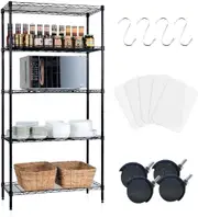 5 Tier Shelving Unit Adjustable Wire Rack Heavy Duty Storage