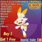 Pokémon Scarlet and Violet ✨ Shiny Scorbunny ✨ W/ Best 6IV Customizable