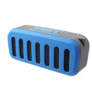 Portable Rechargeable Bluetooth Stereo Speaker USB MicroSD Input - Blue