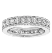 2.00 CT TW Pave Set Round Cut Diamond Eternity Wedding Band in 14k White Gold