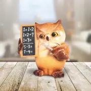 3.75"H Owl Teacher Teaching Math Statue Figurine Home Decor Unique Gift