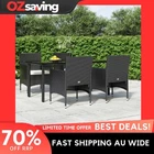 Garden Dining Set 5 Piece Black Cushions Outdoor Table Chairs Comfortable 6600