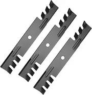 3 Pack Mower Blade Set AM31100 for John Deere 46 inch Deck 214 216 240 245 260 265 285 M41967 Toothed Mulching