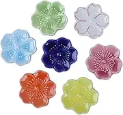 CHICAMPERA 7pcs Ceramic Chopstick Rests Japanese Style Tabletop Adornments for Cutlery Spoon Holder Dishwasher Safe Charming Design for Home Kitchen Decor