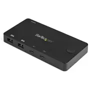 StarTech 2 Port USB C KVM Switch - 4K 60Hz HDMI - Compact UHD Desktop KVM Switch