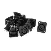 10 Pieces Straight XLR Female Jack Panel Mounted Chassis Socket Connector