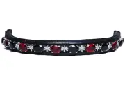 Browband People On Horses - Fresian Browband Black Leather - 1 3/4" Endloop