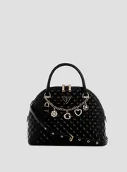 GUESS Women's Black Everlee Satchel Bag