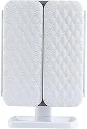 HPAMR Trifold Mirror Makeup Mirror with Lights, Rechargable Lighted Makeup Mirror with Magnification, Portable Led Makeup Mirror, Touch Sensor, Trifold Vanity Mirror, Light Up Mirror for Tabletop