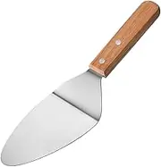 Pizza Pastry Server - Stainless Steel Metal Griddle Spatula | Easy to Clean Cake and Pie Server with Wooden Handle | Cake Serving Utensils Pie Spatula Cutter for Pizza, Cake and Dessert