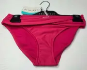 NEW WITH TAGS SEAFOLLY LADIES RASPBERRY TWIST FRONT BIKINI PANTS SIZE 10