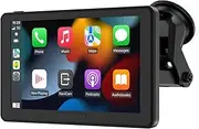 Spedal 7" IPS Touchscreen with Wireless CarPlay and Android Auto, Portable Car Stereo with Mirror Link, Multimedia Player, Bluetooth, AUX/FM, Siri Assistant, Easy Dash Mounting