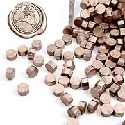 UNIQOOO Arts & Crafts 180 Pcs Metallic Champagne Gold Bottle Sealing Wax Beads Nuggets for Wax Seal Stamp, Great for Embellishment of Cards Envelopes, Wedding Invitations, Wine Packages, Gift Wrapping