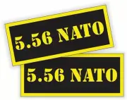 2-pcs 5.56 NATO Ammo Can Stickers / Vinyl Decals Army Safety Hunting Yellow Pair