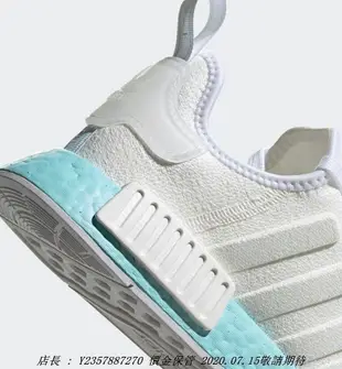 Adidas NMD R1 歐美限定 EF4273 白色 水藍色 Boost 休閒潮流鞋 慢跑潮流鞋