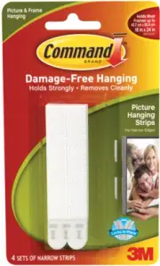 Command Narrow Picture Hanging Strips-White 4 Sets/Pkg (Pack of 3)