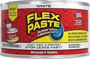 Flex Paste, Waterproof Paintable Putty, Spackle Sealant, Fill Gaps Cracks Holes - Block Out Water and Air - UV Resistant - Walls, Drywall, EPDM, Concrete, Roof, RV Repairs, White, 454g