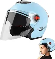 Open Face Motorcycle Helmets, Lightweight Motorcycle Helmets, 3/4 Moped Helmets for Adult Women Men, Motor Helmets, Motorcycle Helmets with Visor for Scooter