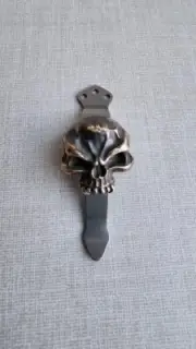 Emerson, Benchmade Titanium pocket clip with Bronze Skull