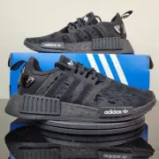 Adidas NMD R1 Athletic Boost Shoes Triple Black Velvet GW5682 Women's Sz 7.5