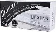 LIFVEAN White Diamond Countertop Paint Kit Counter Top Refinishing Kit for Kitchen Bathroom
