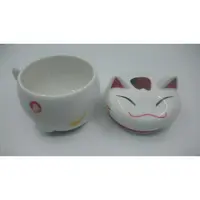 在飛比找蝦皮購物優惠-可愛微笑貓咪造型杯蓋茶杯 全新 白色系
