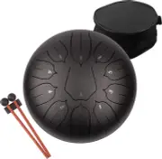 Steel Tongue Drum,11 Notes 10 Inch D-Key Handpan Percussion Instrument,For Medit
