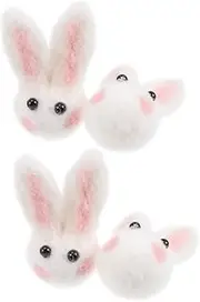 [CATIEBYE] Easter DIY Wool Felt Decorations Ornaments for Boutonniere Pins Hanger Outdoor Removable Bunny Plush Figurine Rabbit Brooch Felt Hairpin Material Easter Brooch Pin White