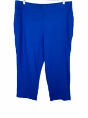 Bob Mackie's Petite Cotton Modal Pull-On Straight Leg Pants Parisian Blue PXL Sz