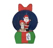 Santa & Beagle Snow Globe Christmas Inflatable W/ Snow Flurry Lighting By Gemmy