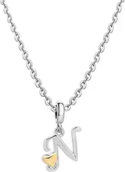 [LSxAB] Gold Heart Initial Necklace Women Letter A B C G Dangle H J K L Name Pendant M N Girls Alphabet Silver Love Charm Birthday Anniversary