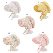 Infant Christening Hat Floral Print Beanie Toddler Girl Breathable Sun Hat