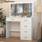 Dressing Table with 11 LED Mirror Modern Makeup Desk Vanity Table Set for Girls