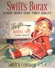 Vintage Swifts Borax Laundry Soap Ad Reproduction Print Advertising 17x12