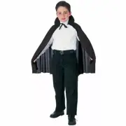 Kids Vampire Cape - Black Costume Cape with High Collar