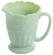Pioneer Woman Milk Glass Jadeite Embossed Timeless Beauty Creamer Green NEW