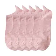 ANYSOX 5 Pairs One Size 4-5 Pink Fashion Funny Unisex Stereoscopic Heel Embroidered Women Candy Color Cotton Short Cute Socks