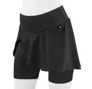 AeroTech Designs Cyclewear Black 2XL Padded High Waist Bike Shorts W/Skirt Skort