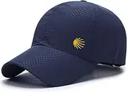 [Buen Camino] Unisex Cap - for The Camino de Santiago Men and Women - Ultralight, Quick-Drying, Breathable, Small Pack Size, Sun Protection for Hiking, Baseball Cap, Hat, Peaked Cap, Navy Blue, 50-60