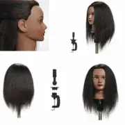 100% Human Hair Mannequin Head Hairdresser Manikin Training Cosmetology Doll