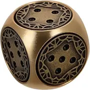 SOPOTUTU Hand Polished Brass Dice Set Vintage Sided Metal Dice for Creative Board Games and Collectors Antique Design for Eye Catching Gaming Aesthetics