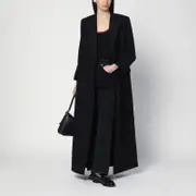 [GUCCI] Black coat in silk and jacquard wool GG 38 IT Black