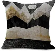 Cushion covers Cushion Covers 40cm x 40cm Orange Purple Sun Cushion Covers Invisible Zipper Sofa Cushions Outdoor Cushions Garden Cushions Decorative Pillows Square Pillow Case(Retro Black Mountain,(5